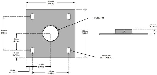 Sanus® Black 6" x 6" Ceiling Plate Adapter for Ceiling Mounts-1
