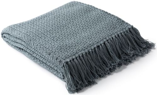 Surya Tressa Medium Gray 50"x60" Throw Blanket-1
