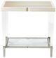 Michael Amini® Camden Court™ Brown End Table with Clear/Platinum Base-4