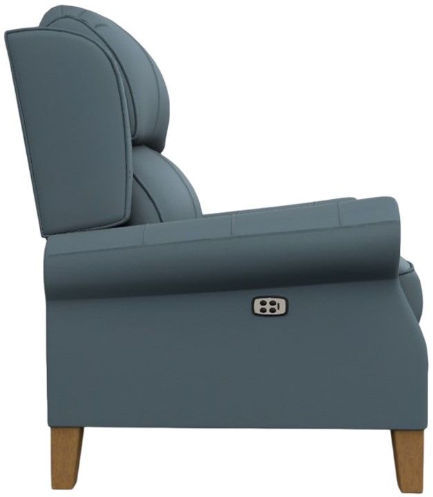 Best® Home Furnishings Customizable Joanna Leather Manual High Leg Recliner with Honey Birch Legs-2