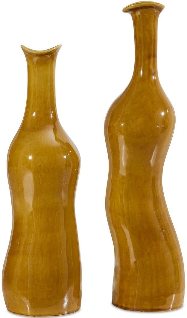 Uttermost® Sienna Flow 2-Piece Brown Bottle Vase Set-4