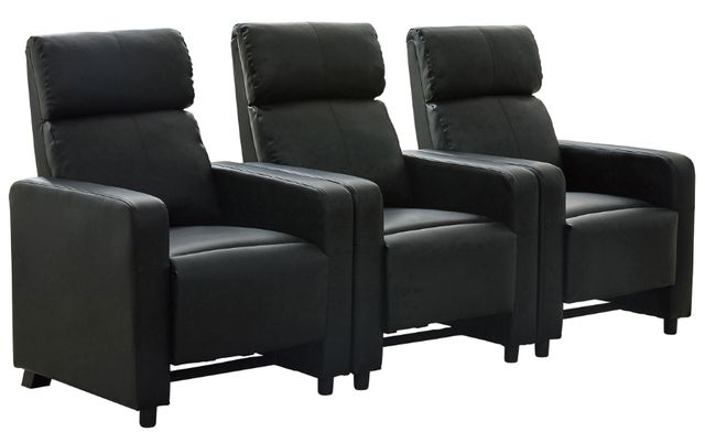 Coaster® Toohey 3-Piece Black Manual Reclining Theater Seating Set-0