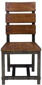 Mazin Furniture Holverson 5 Piece Rustic Brown/Gunmetal Dining Table Set-3