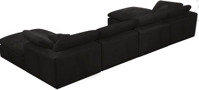 Meridian Furniture Cozy 6-Piece Black Velvet Cloud Modular Sectional-1