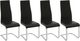 Coaster® Montclair 4-Piece Black/Chrome High Back Dining Chairs-0
