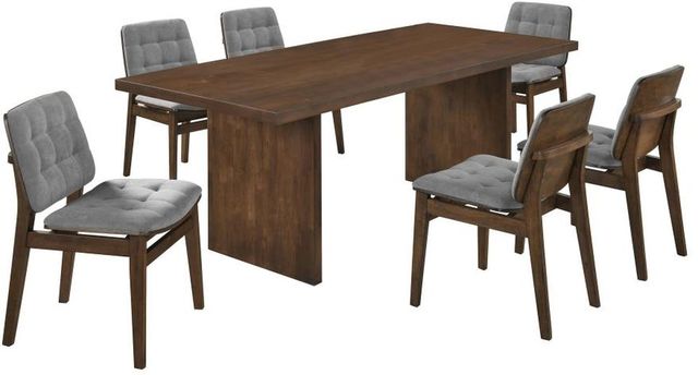 Coaster® Decker 7-Piece Gray/Walnut Rectangular Dining Table Set-0