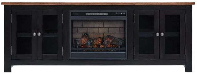 Signature Design by Ashley® Wildenauer Black/Brown TV Stand with Electric Fireplace-0
