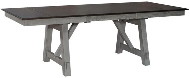 Liberty Furniture Newport 7-Piece Carbon Gray/Smokey Gray Trestle Dining Set-2