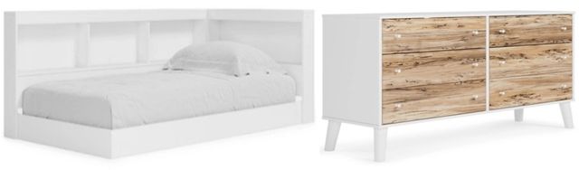 Signature Design by Ashley® Piperton 2-Piece White Twin Bookcase Storage Bed Set-0