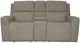 Flexsteel® Taylor Fog Gray Power Reclining Loveseat with Console and Power Headrest-1