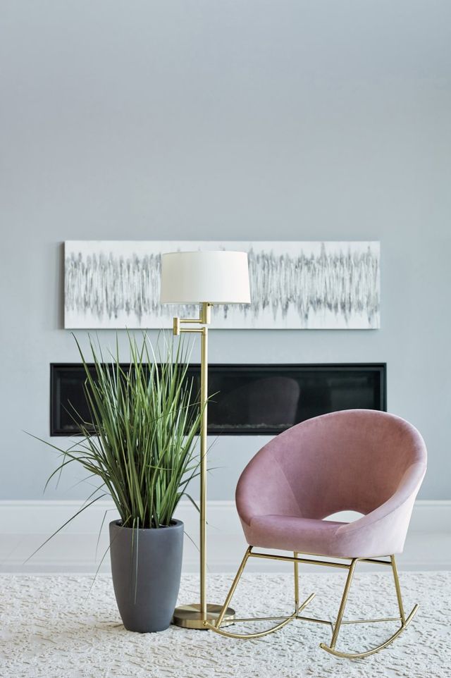 Coaster® Rosewood and Brass Rocking Chair-1