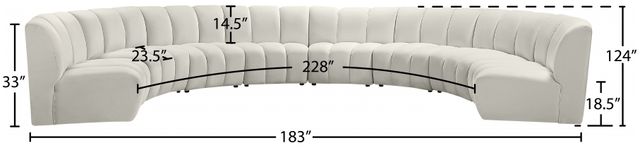 Meridian Furniture Infinity 8-Piece Cream Upholstered Modular Sectional-4
