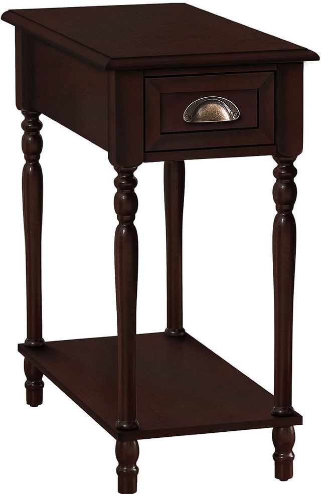 Monarch Specialties Inc. Cherry Veneer 2-Tier Narrow Side Table-0