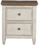 Liberty Furniture Heartland Two-Tone Antique White/Tobacco Nightstand with Charging Station-0