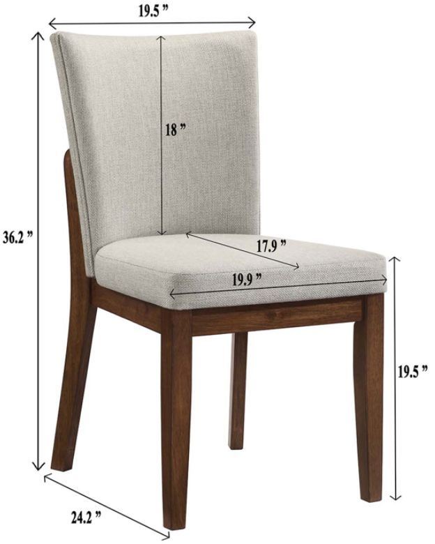 Crown Mark Salerno Beige/Brown Upholstered Dining Side Chair-2