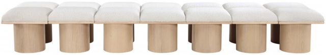 Meridian Furniture Pavilion 14-Piece Cream/Natural 126" Modular Bench Set-1