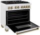 ZLINE Autograph Edition Legacy 36" Satin Stainless Steel Pro-Style Dual Fuel Range with Electric Convection Oven and Champagne Bronze Accents-4