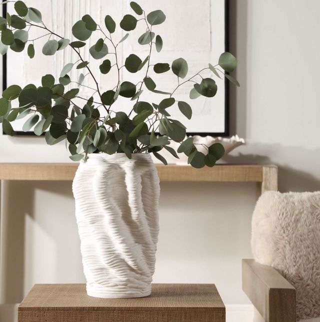 Uttermost® Stratified Matte White Vase-1