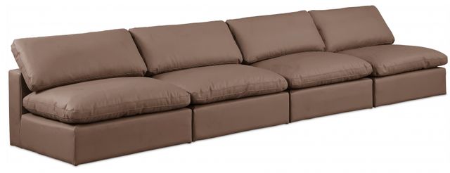 Meridian Furniture Comfy 4-Piece Brown Vegan Leather Sofa-0