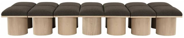 Meridian Furniture Pavilion 14-Piece Brown/Natural 109" Modular Bench Set-1