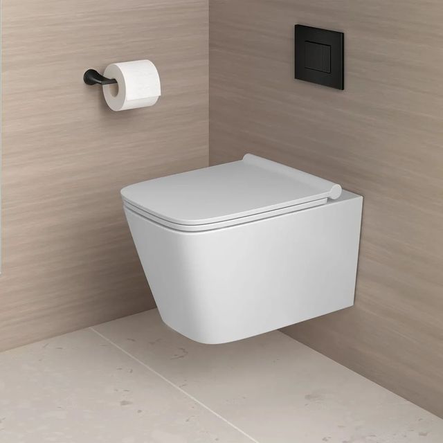 DXV Modulus Matte Black Single Arm Toilet Paper Holder-1