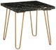 ACME Furniture Telestis Black Marble Top End Table with Gold Legs-0