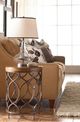 Hammary® Hidden Treasures Brown Round Lamp Table with Bronze Base-1