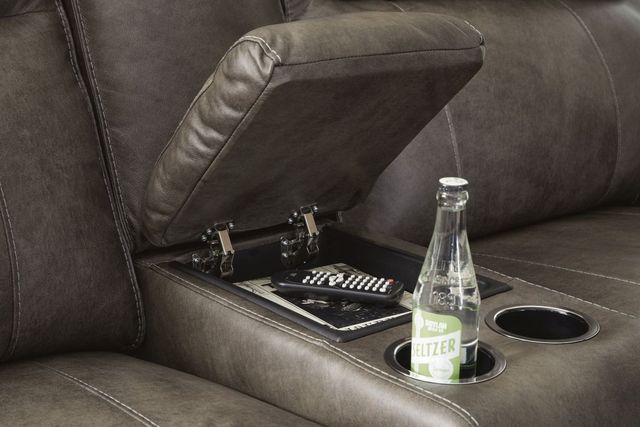 Signature Design by Ashley® Game Plan Concrete Power Reclining Loveseat-4