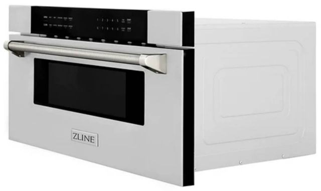 ZLINE Autograph Edition 30" 1.2 Cu. Ft. Stainless Steel Built-in Microwave Drawer with Polished Nickel Helix Handle-2