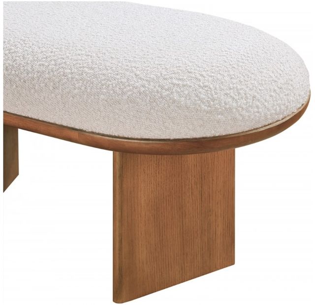 Meridian Furniture Wilshire Cream/Walnut Upholstered Bench-3