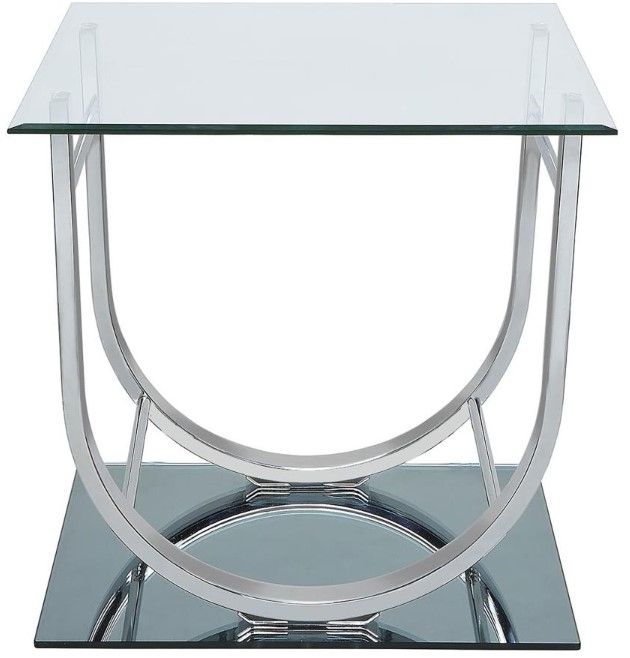 Coaster® Danville 2-Piece Tempered Glass Top Occasional Table with Chrome Base Set-2