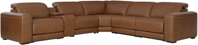 Signature Design by Ashley® Magic Man 6-Piece Caramel Power Reclining Sectional with Console-0