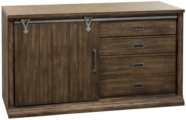 Liberty Furniture Stone Brook Rustic Saddle Computer Credenza-0