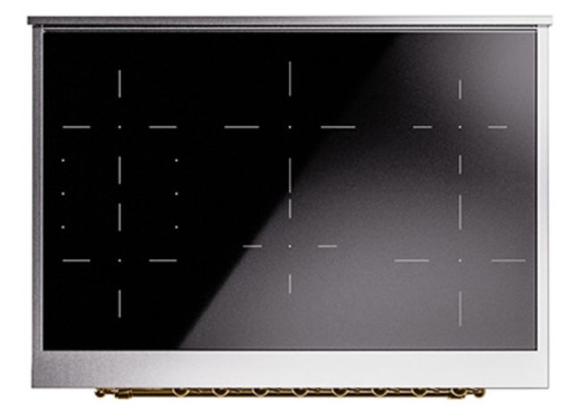 Ilve® Nostalgie II Noblesse 36'' Midnight Blue Pro Style Induction Range with Brass Trim-3