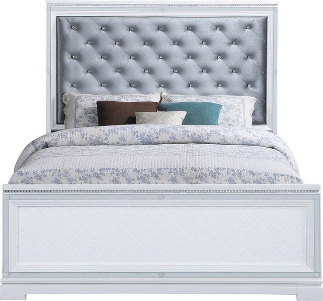 Coaster® Eleanor White Upholstered Bed-1