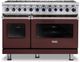 Viking® 7 Series 48" Kalamata Red Pro Style Dual Fuel Natural Gas Range-0