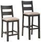 Handstone Rafters 30” Bar Chair with Leather Seat-2