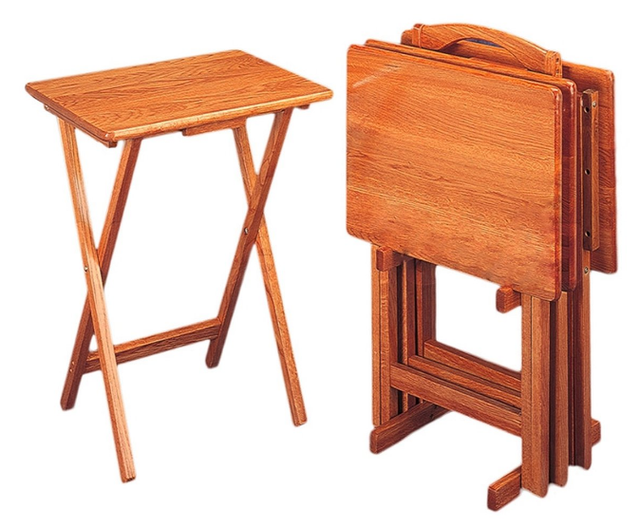 Coaster® Donna 5-Piece Cappuccino Tray Table Set-0