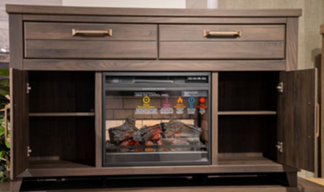 Signature Design by Ashley® Brazen Valley Dark Brown LG TV Stand with Fireplace Option-1