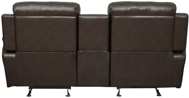 Homelegance® Marille Brown Manual Double Glider Reclining Loveseat with Center Console-3