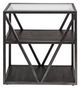 Liberty Furniture Arista Glass Top Chair Side Table with Cobblestone Brown/Gray Base-2