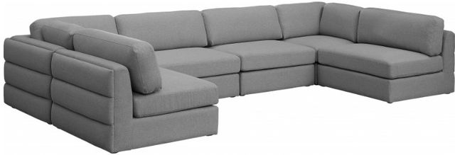 Meridian Furniture Beckham 6-Piece Grey Modular Sectional Sofa Set-0