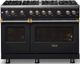 Viking® 5 Series 48" Onyx Pro Style Gas (NG) Range with Brushed Brass Trim-3