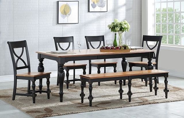 Winners Only® Torrance Brown Top Dining Table with Ebony Base-1