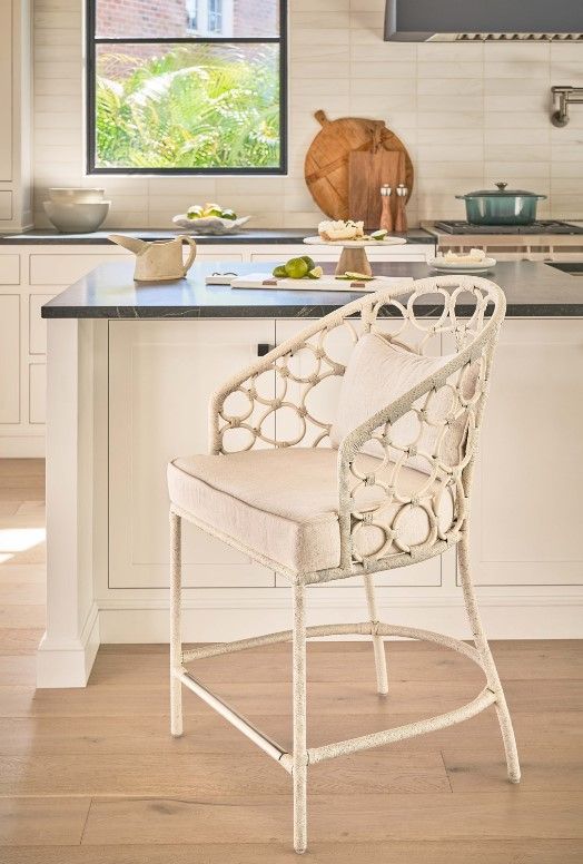 Universal Explore Home™ Weekender Coastal Living Home Pebble Sea Salt Counter Stool-1