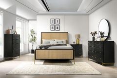 Coaster® Arini 5-piece Black/Natural Queen Bedroom Set