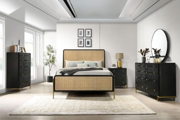 Coaster® Arini 5-piece Black/Natural Queen Bedroom Set-0
