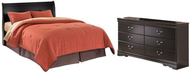 Signature Design by Ashley® Huey Vineyard 2-Piece Black King Sleigh Headboard Set-0