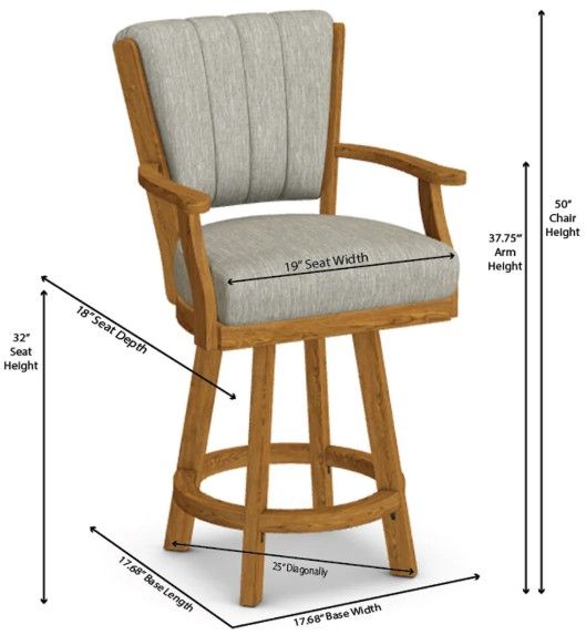 Chromcraft Customizable Cameron Swivel Bar Height Dining Stool-2