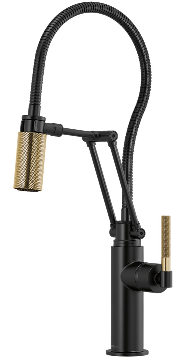 Brizo Litze® Brilliance® Luxe Gold®/Matte Black Articulating Faucet with Finished Hose-0